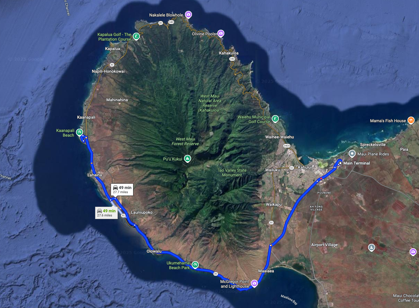 Hyatt Regency Maui Map | Source: Google Maps